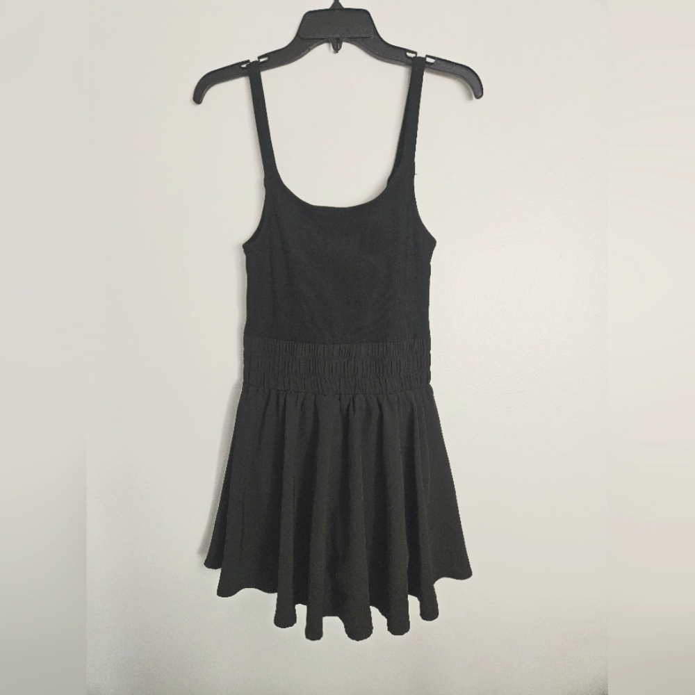 NWT "New In" black tennis dress.  1 piece dress romper. Biker shorts dress Small